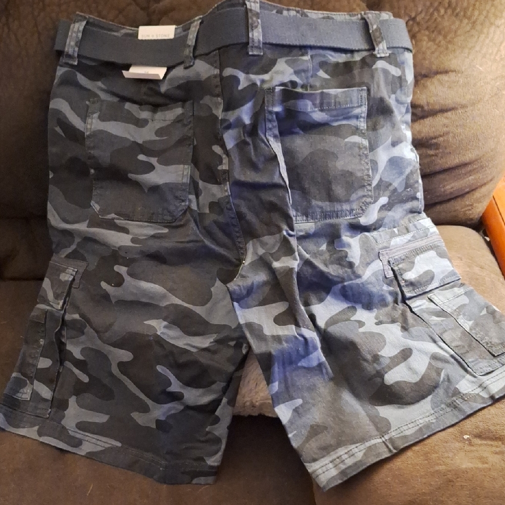 Men's Blue Camouflage Cargo Shorts